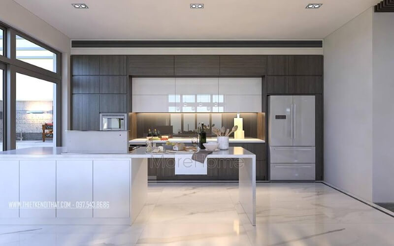 Bố trí nội thất phòng bếp hiện đại, đẹp, sang trọng cho nhà phố, biệt thự. Thiết kế phòng bếp, tủ bếp đẹp