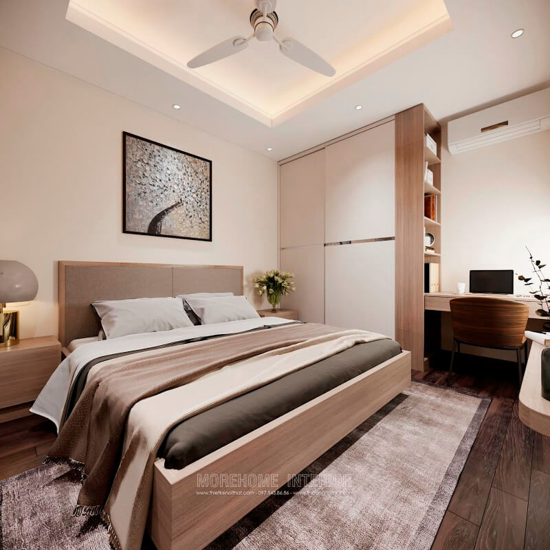 Giường ngủ chung cư gỗ công nghiệp