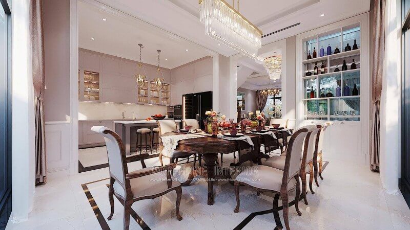 Mẫu bàn ăn đẹp cho biệt thự tại Hà Nội Mẫu bàn ăn đẹp MoreHome