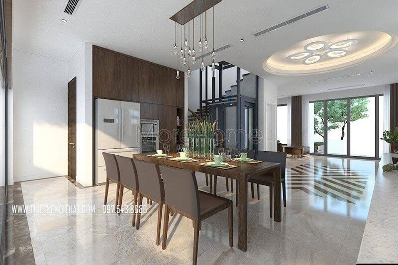 Mẫu bàn ăn gỗ cao cấp cho biệt thư gia chủ Mẫu bàn ăn đẹp MoreHome